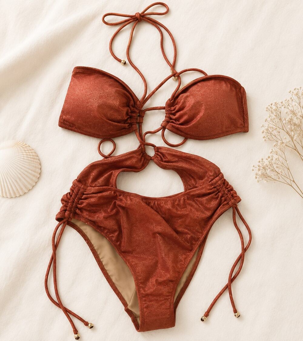 NWT Victoria's Secret Women's Cutout Multiway Halter One-Piece Swimsuit Size M